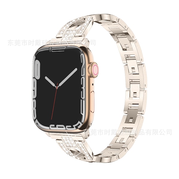 Urrem til Apple Watch iWatch 38mm/40mm/41mm Stjerneskær Farve + Lys Stjerneskær Konnektor