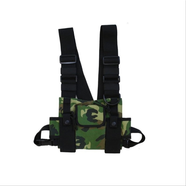 Miehet naiset Fanny Pack vyötärölaukku liivi Taka Hip Hop Street Dance Miesten ja naisten työkalurinta Camouflage color