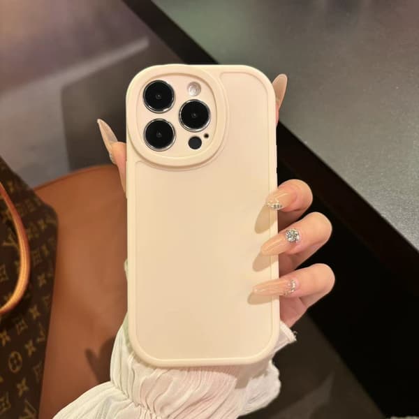 Etui til iPhone 15 Plus Lille Tyk Pige Hvid Lammeskind Sort og