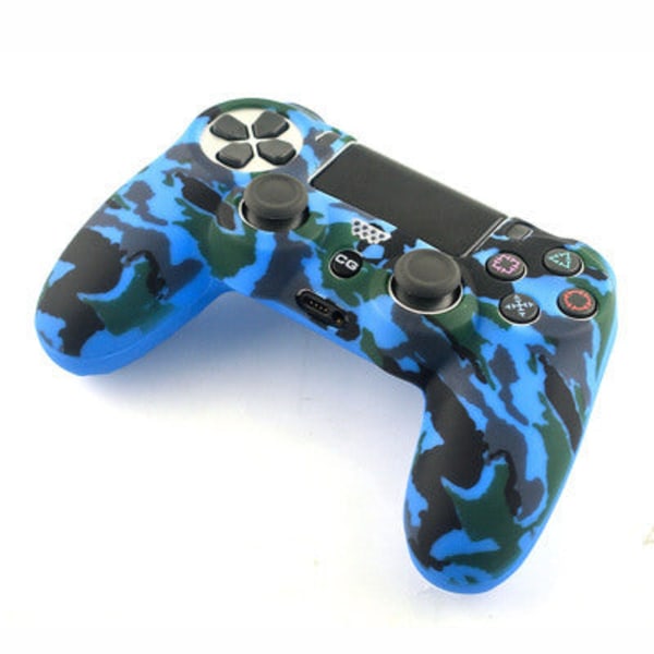 For PS4 håndtakshylse PS4 slankt håndtak kamuflasjedeksel PS4 håndtak Graffiti silikonbeskyttende Blue camouflage