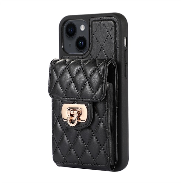 Fodral för iPhone 14/iPhone 13 svart [utan snodd] dragspelskort diamant ins fack