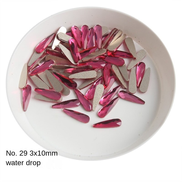 Negledekorasjoner for Nail Art Bottoming Drill Rose Series Glass Drill Love Diamond 29#