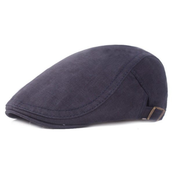 Beret Hat Monokrom Peaked Cap Artistic Youth Advance Hats Cotton Hat Middelaldrende og eldre Beret menns og kvinners hatter Navy blue Adjustable