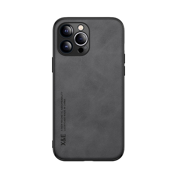 Skal för iPhone 13 Pro fint hål grafitgrå lätt lyx fårskinn bil magnetisk baksida
