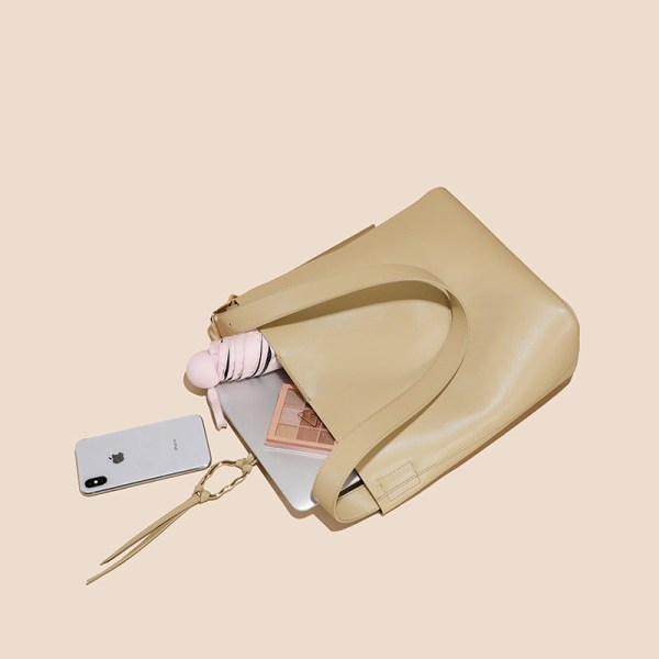 Håndveske i skinn for kvinner under armene med stor kapasitet Crossbody en skulder bøtteveske Pendelveske Default Title