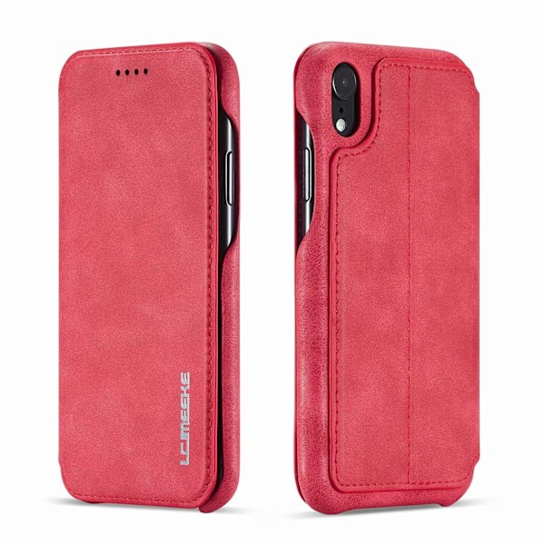 Kotelo iPhone 14 Pro Max punainen Honggu korttipaikalla ja läpällä