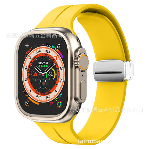 Klokkereim for Apple Watch iWatch 38/40/41mm sølvspenne lys gul