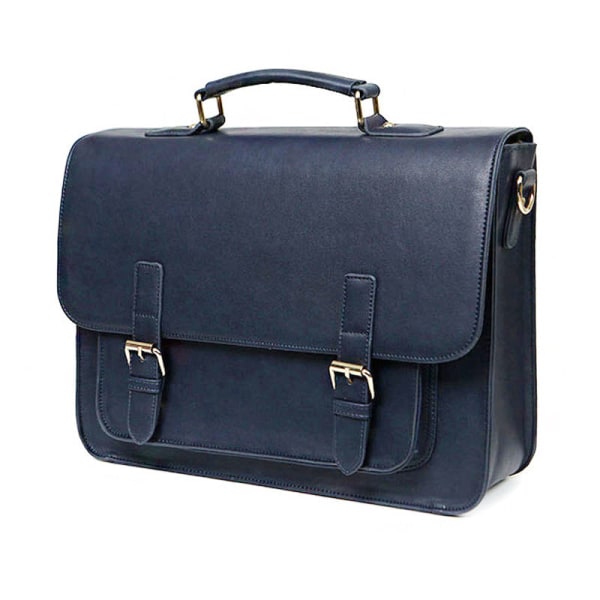 Fast version Cambridge Satchel Retro Pu-formad Crossbody-axelhandväska Navy blue