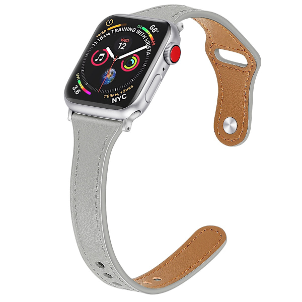 Klokkereim for Apple Watch iWatch 38/40/41/42mm liten urskive Nail-shrink A-lys grå