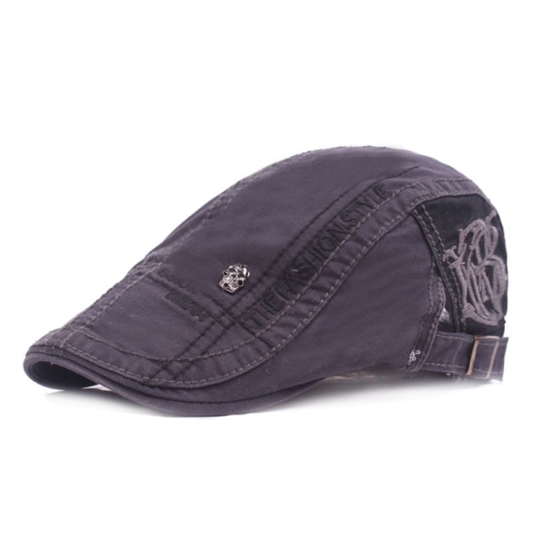 Beret Hat Bomull Forward Hat Herre Dame Litteratur Peaked Cap Vår og sommer Utendørs Reise Solskjerming Forward Hat Gray Adjustable