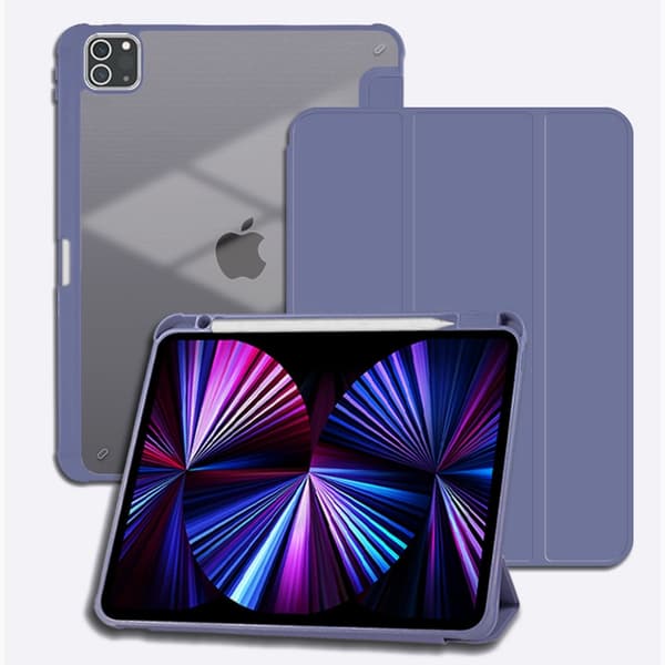 Fodral för iPad 5/6 9.7\" Lavendellila Tri fold Hårt Deformerbart Vikbart