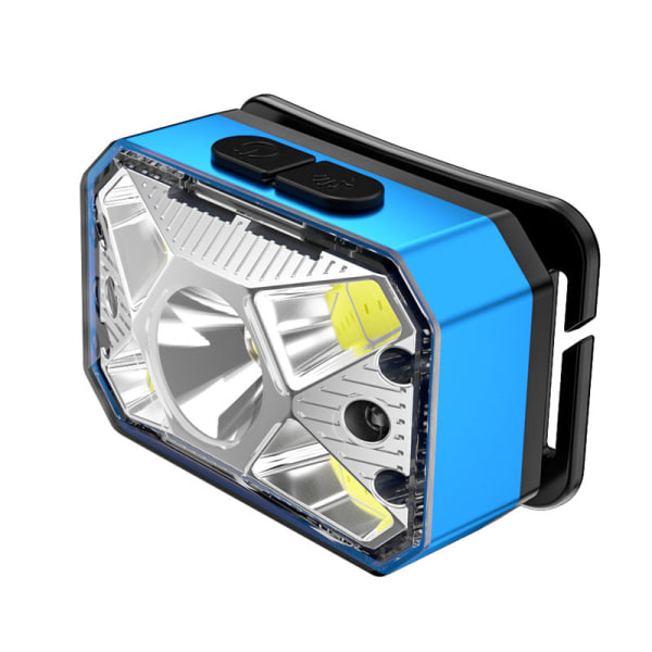 Head Light Led Strong Light Cob USB Opladning Natløb Induktion Fiskeri Camping Blue