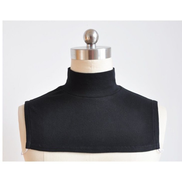 Kvinners falsk krage Avtakbar halv Universal med genser Anti-tie-hals termisk hodedeksel skjerf Black