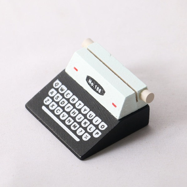 Miniature Møbler Legetøj Dukker Hus DIY Dekoration Tilbehør Mini Cashier Skrivemaskine Black