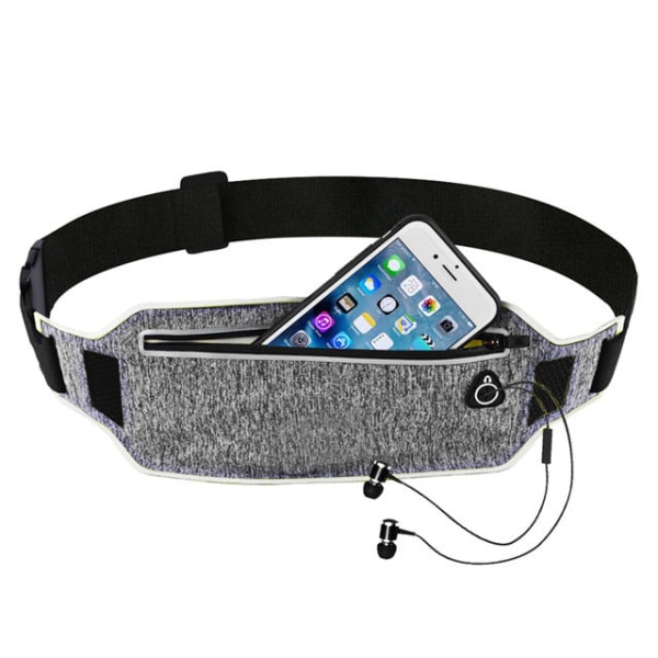 Fanny Pack Løpebelte Midjeveske Organizer Multifunksjonell Sport Vanntett Anti-Theft Black Six inches