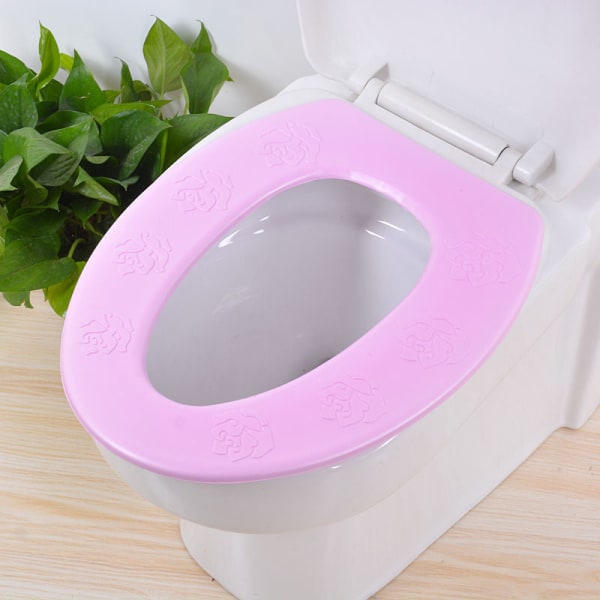 3 kpl wc-istuimen cover Four Seasons Foam Adhesive Paksumpi Jäähdyttävä Kylpyhuone Pink