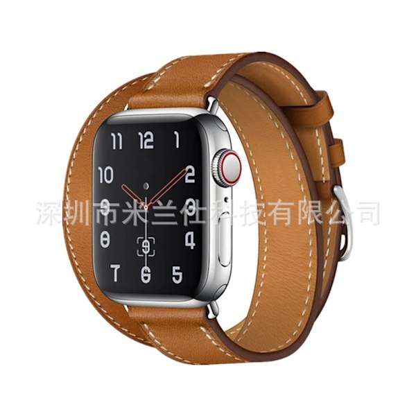 Kellon ranneke Apple Watch iWatch 38/40/41/42mm-S10 36 Double Circle Ruskea