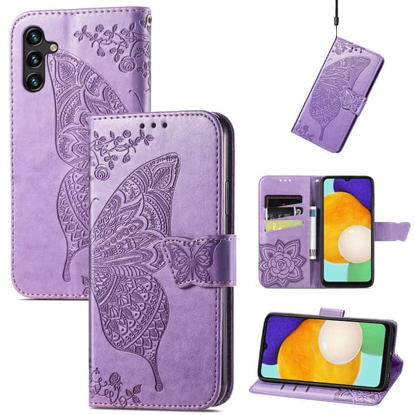 Etui til Samsung A03s Lys Lilla Flip-kort