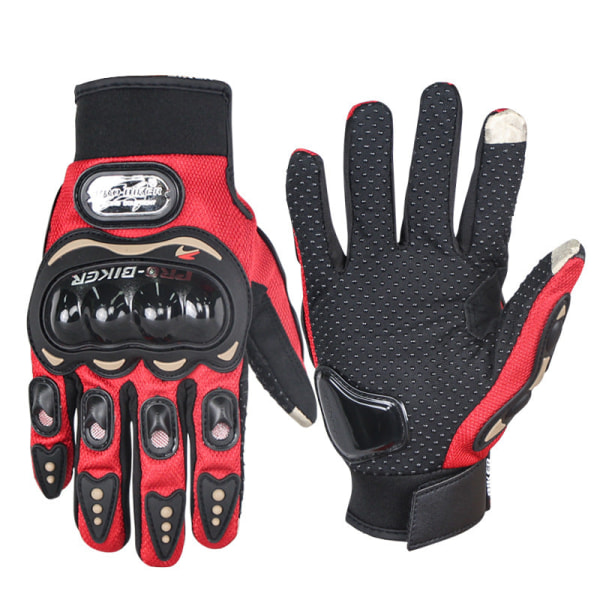 Kvinder Mænd Cykelhandsker Touch Screen Off-Road Ridning Fuldfinger Sport Slidfast Drop-resistent Red M