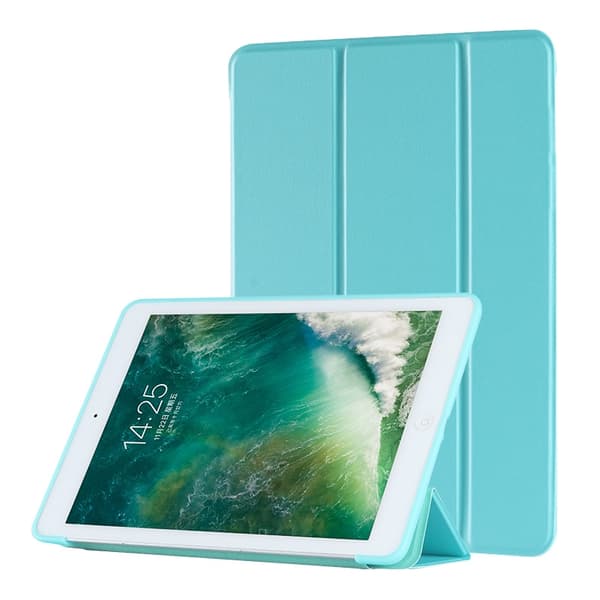 Fodral för iPad 5 6 9.7\" 2017/2018 Grön Mjukt Läder Tredelat Tryckbart Green