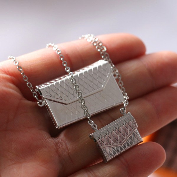 Pienoishuonekalut lelunuket talo tee-se-itse-sisustustarvikkeet mini 1:12 metallilaukku Silver Small size 18x21mm