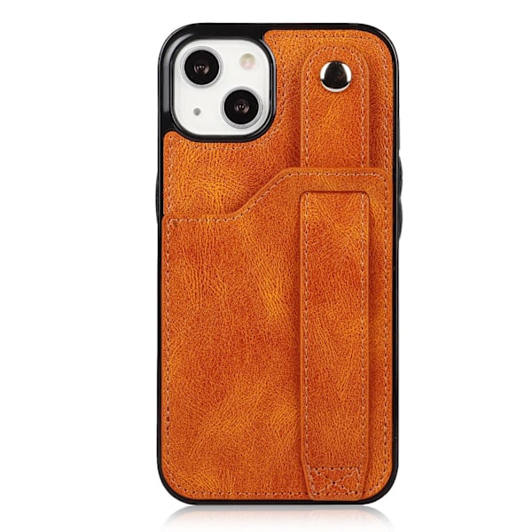 Fodral för iPhone 13pro max khaki armband läder mode korthållare multifunktion full anti