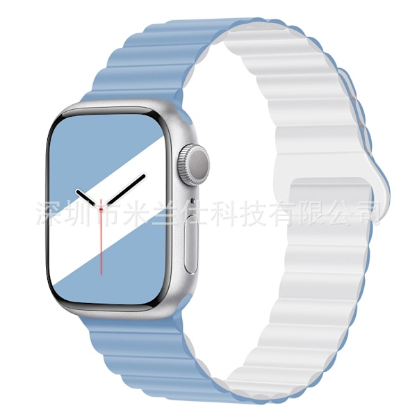 Klockarmband för Apple Watch iWatch 38/40/41/42mm-S10 52 dimblå med vit