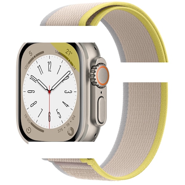 Urrem til Apple Watch iWatch 38/40/41/42mm gul med beige titanium connector