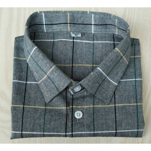 Damkrage Avtagbar halv Zi Mångsidig skjorta för män Rutig trendig skjorta YT British Plaid-44