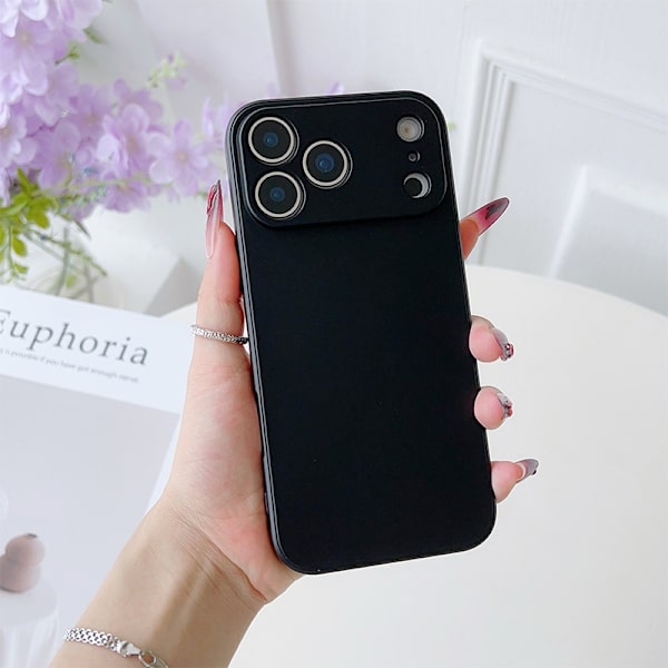 Etui til iPhone 17 Pro Max Liquid Cube Black Magic Cube Flydende Silikone Fuld Dækning