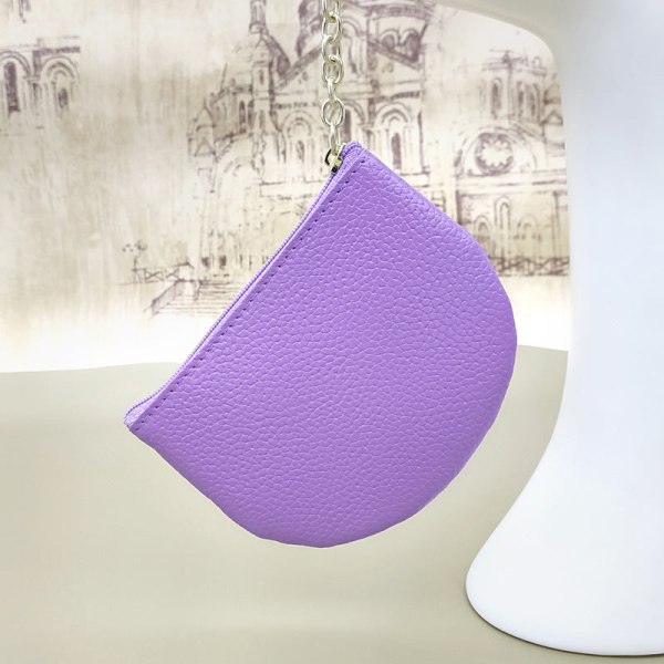 Første lag kuskinn myntpung Shell Liten personlighet Enkel kortholder Skinn nøkkelveske lommebok Light purple