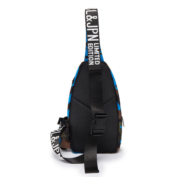 Fanny Pack Running Belt Waist Bag Organizer Korean Camouflage Nylon Lake Blue