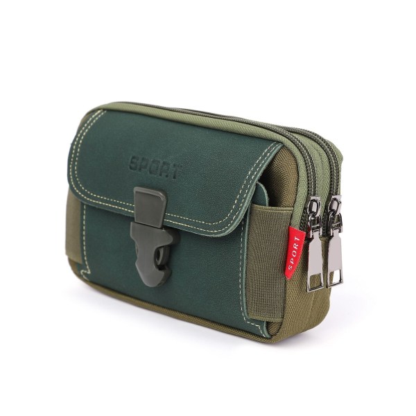 Män kvinnor Fanny Pack Midjeväska Byggplats för män Bälte Mobiltelefon Multifunktionell Vertikal Canvas Vertical green 6.5-inch