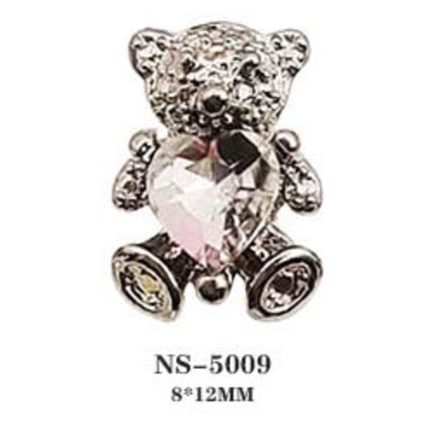 Negledekorasjoner for Nail Art Bear Love Legering Manikyr Smykker Diamond Pearl NS-5009