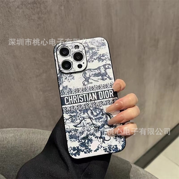 Etui til iPhone15plus linse fuld D [Tiger] trendy læder