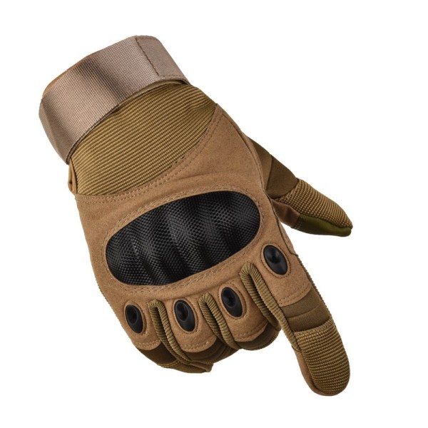 Kvinner Menn Sykkelhansker Taktisk Full Finger Touch Screen Anti-skli Sykling Fjellklatring Cloth shell  Brown XL