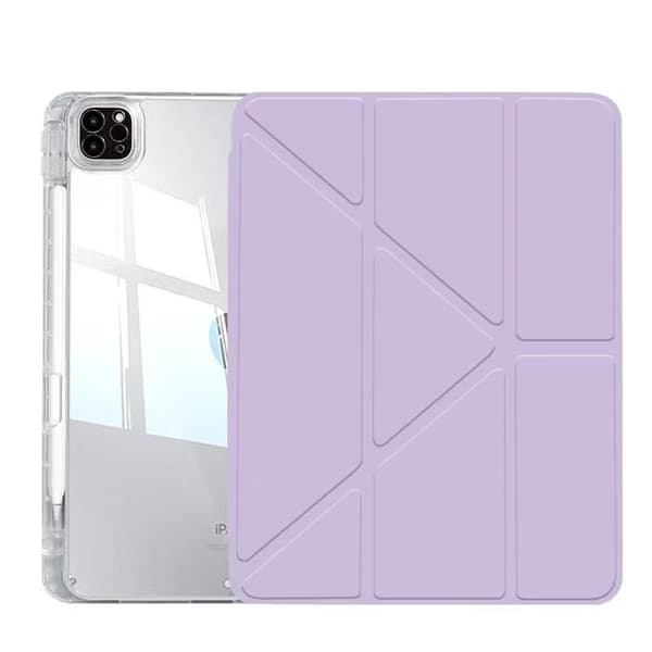 Fodral för iPad 5/6 Air1/2 9.7\" ljuslila transparent vikbart anti-fall