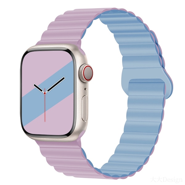Kellon ranneke Apple Watch iWatch 38/40/41/42mm 6-Vaalean violetti ja sumunsininen
