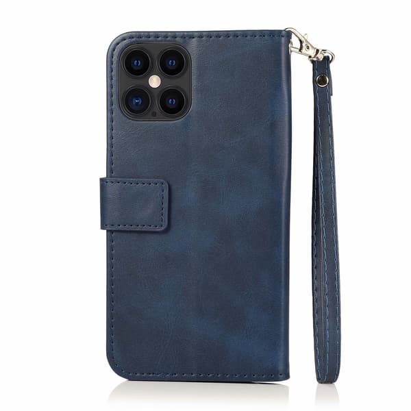 Etui til Samsung S24 PLUS blå lynlås læder med multifunktionel kortslot Blue