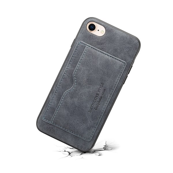 Suojakotelo iPhone 14 Pro Max -puhelimelle, tummanharmaa, korttipaikka, nahkaa