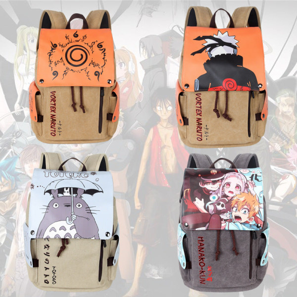 Kvinder pige rygsæk skuldertaske skoletaske Anime Perifer Naruto Student Canvas Fire Shadow Type B