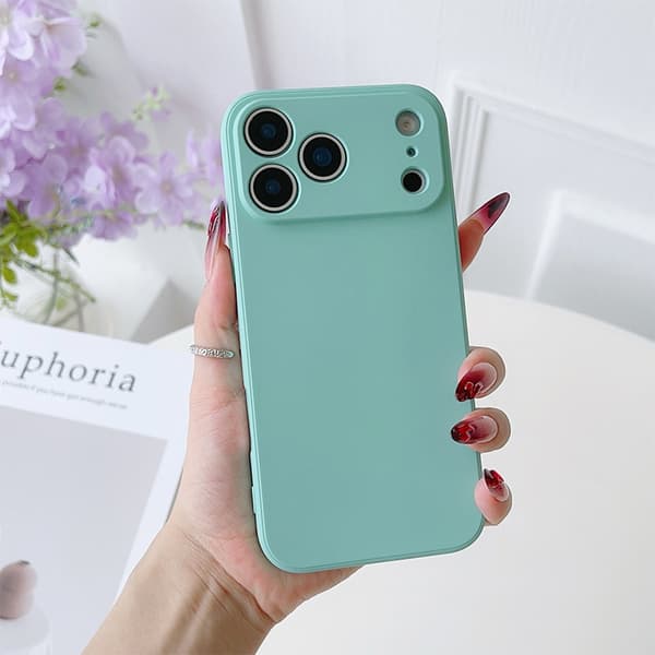 Etui til iPhone 17 Pro Max Magic Cube Liquid Cyan Magic Cube Liquid Silikon Full Cover