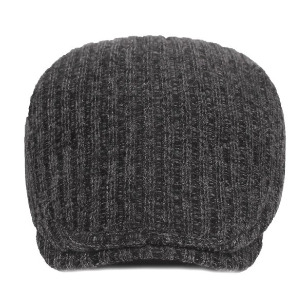 Baret Hat Strikket Baret Mænds Kvinders Peaked Hue Efterår Vinter Advance Hatte Midaldrende og ældre menneskers hatte Gray Adjustable