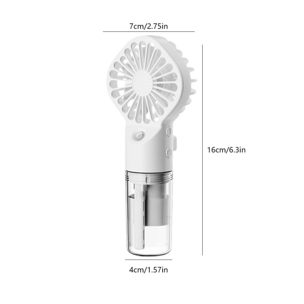 Håndholdt lille luftkøler USB genopladelig bærbar kølespray luftfugter blæser 4 hastighed befugtning White