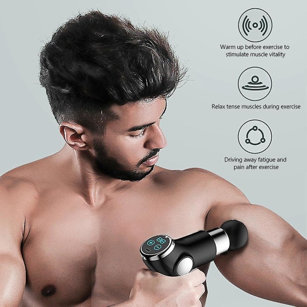 Massageapparater fascia gun elektrisk mini lcd muskel fitness massage
