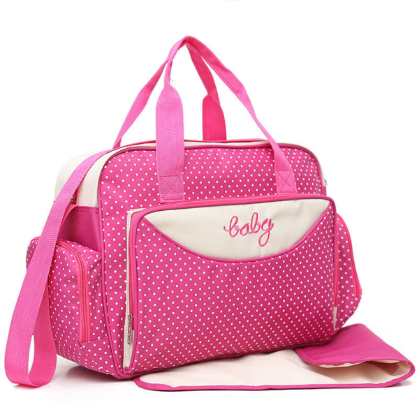 Pusletasker Mommy Bag Multifunktions Mode-babytaske med stor kapacitet red five-piece set