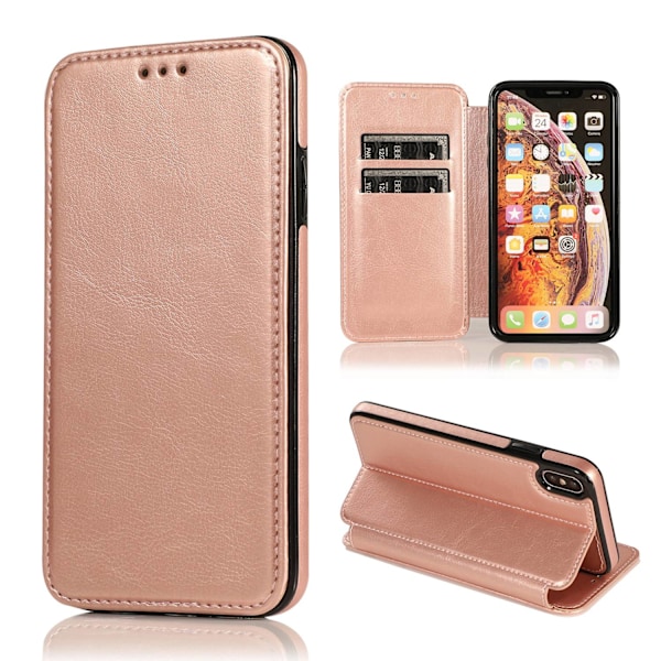 Fodral för iPhone 13PRO roséguld flip magnetiskt kortfack