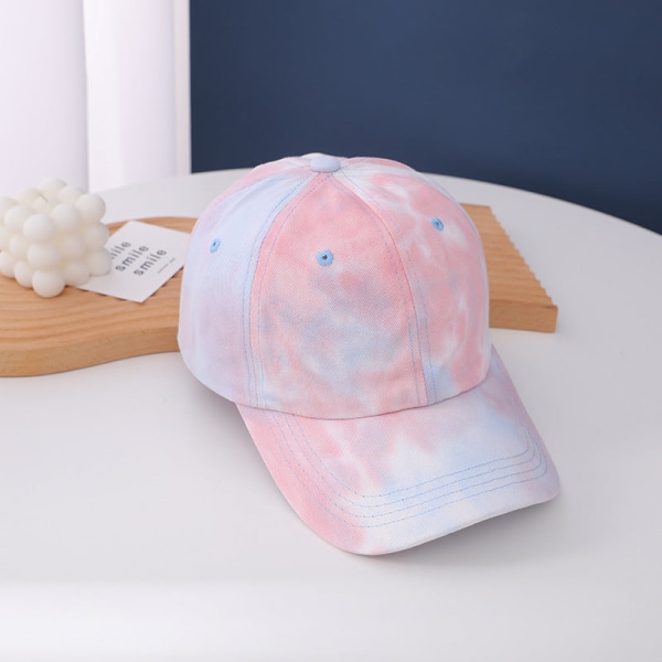 Baseballcaps 2022 Vår-sommer mote Tie-Dye-utskrift Solbeskyttelseshatt #09 blue pink M（56-58cm）