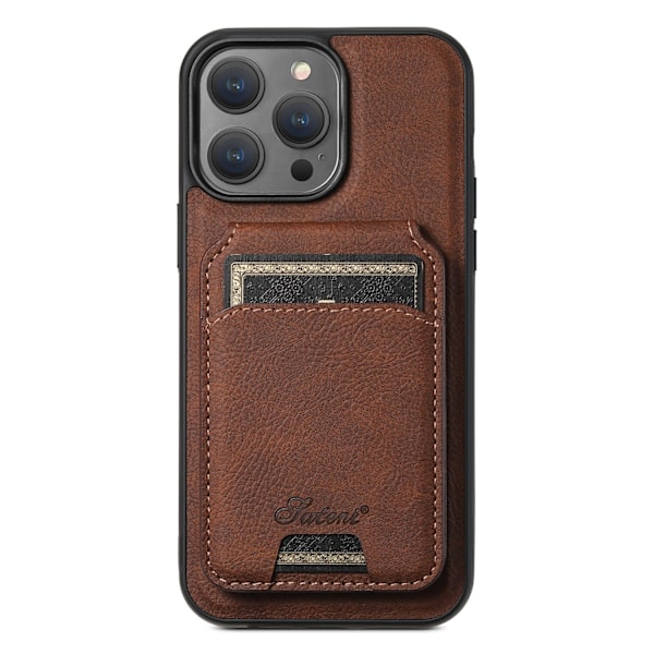 iPhone 13 ruskea magneettikorttipidike 2 in 1 langaton lataus