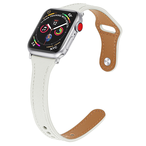 Klockarmband för Apple Watch iWatch 38/40/41/42mm liten urtavla Nail-shrink A-vit